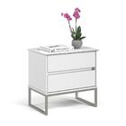 Mesa De Cabeceira Eva 60cm Branco/prata