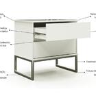 Mesa De Cabeceira Eva 60cm Branco/preto