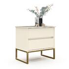 Mesa De Cabeceira Eva 60cm Off White/dourado