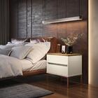 Mesa De Cabeceira Eva 60cm Off White/freijó/cobre