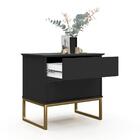 Mesa De Cabeceira Eva 60cm Preto/dourado