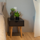 Mesa De Cabeceira Felice Com 01 Gaveta Preto - D'rossi