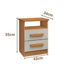 Mesa de Cabeceira Firenze 2 Gavetas com Nicho D Doro Móveis