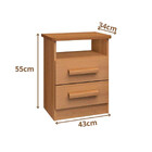 Mesa de Cabeceira Firenze 2 Gavetas com Nicho D Doro Móveis