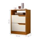 Mesa De Cabeceira Flex 2 Gavetas Cantu Cinamomo Off White