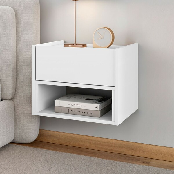 Mesa De Cabeceira Florença 1 Gaveta Branco - Casa D