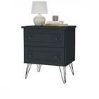 Mesa De Cabeceira Fort 2 Gavetas 100% Mdf Grafite - Manbel