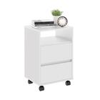 Mesa De Cabeceira Fox Com Rodízio 2 Gavetas Branco