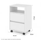 Mesa De Cabeceira Fox Com Rodízio 2 Gavetas Branco
