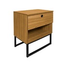 Mesa De Cabeceira Freijó Slim C/ Puxador Base Preta - Vallisa