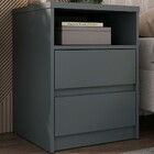 Mesa De Cabeceira Gales 2 Gavetas 100% Mdf Grafitto - Mambel