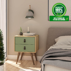 Mesa de Cabeceira Genialflex Amber 2 Portas Savana Alecrim