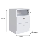 Mesa De Cabeceira Genialflex Irlanda 2 Gavetas Branco