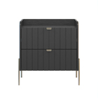 Mesa De Cabeceira Grafite Moderna Moriah 60cm Alto Padrão Gra