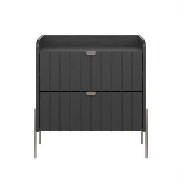 Mesa De Cabeceira Grafite Moderna Moriah 60cm Alto Padrão Gra