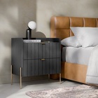 Mesa De Cabeceira Grafite Moderna Moriah 60cm Alto Padrão Gra