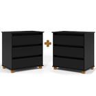Mesa De Cabeceira Grande 2 Unidades Preto E.j Móveis