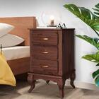 Mesa De Cabeceira Grande 3 Gavetas Madeira Maciça Imbuia Shop