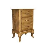 Mesa De Cabeceira Grande 3 Gavetas Madeira Maciça Mel Shop Jm