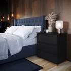 Mesa De Cabeceira Grande Mini Cômoda Ej - Moweis - Preto