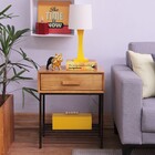 Mesa De Cabeceira Granfino Com Gaveta  - Marrom