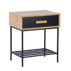 Mesa De Cabeceira Granfino Com Gaveta  - Preta