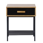 Mesa De Cabeceira Granfino Com Gaveta  - Preta