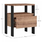 Mesa De Cabeceira Industrial 1 Gaveta Preto/solanum - Foscari