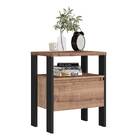 Mesa De Cabeceira Industrial 1 Gaveta Preto/solanum - Foscari