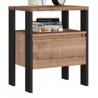 Mesa De Cabeceira Industrial 1 Gaveta Preto/solanum - Foscari