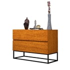 Mesa De Cabeceira Industrial 60cm Base Preto Pé De Ferro Natu