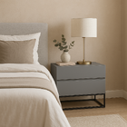 Mesa De Cabeceira Industrial 60cm Base Preto Pé De Ferro Preto