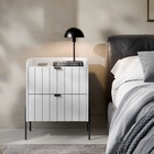 Mesa De Cabeceira Industrial Branca Para Cama Moriah 45cm Bra