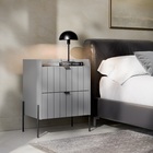 Mesa De Cabeceira Industrial Cinza Para Cama Moriah 45cm Cinz