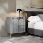 Mesa De Cabeceira Industrial Cinza Para Cama Moriah 45cm Cinz