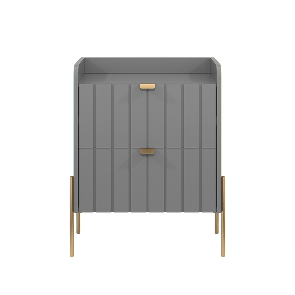 Mesa De Cabeceira Industrial Cinza Para Cama Moriah 45cm Cinz