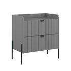 Mesa De Cabeceira Industrial Cinza Para Cama Moriah 60cm Cinza