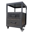 Mesa De Cabeceira Industrial Com 2 Gavetas E 4 Rodízios - Fer