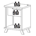 Mesa De Cabeceira Industrial Com Entrada Usb Pérola 1010 Luxo