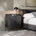 Mesa De Cabeceira Industrial Grafite Para Cama Moriah 45cm Gr