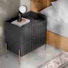 Mesa De Cabeceira Industrial Grafite Para Cama Moriah 60cm Gr