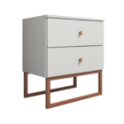 Mesa De Cabeceira Industrial Mdf Com Pés Metalon Cobre Planca