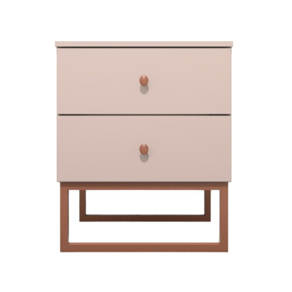 Mesa De Cabeceira Industrial Mdf Com Pés Metalon Cobre Planca