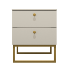 Mesa De Cabeceira Industrial Mdf Com Pés Metalon Dourado Plan