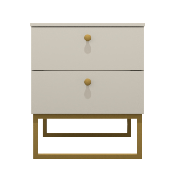 Mesa De Cabeceira Industrial Mdf Com Pés Metalon Dourado Plan