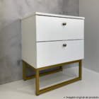 Mesa De Cabeceira Industrial Mdf Com Pés Metalon Dourado Plan