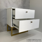 Mesa De Cabeceira Industrial Mdf Com Pés Metalon Dourado Plan