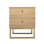 Mesa De Cabeceira Industrial Mdf Com Pés Metalon Dourado Plan