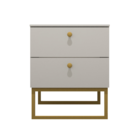 Mesa De Cabeceira Industrial Mdf Com Pés Metalon Dourado Plan