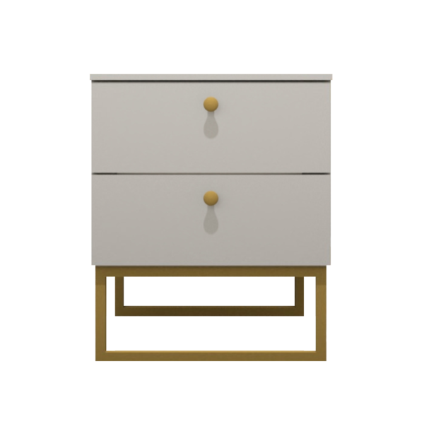 Mesa De Cabeceira Industrial Mdf Com Pés Metalon Dourado Plan